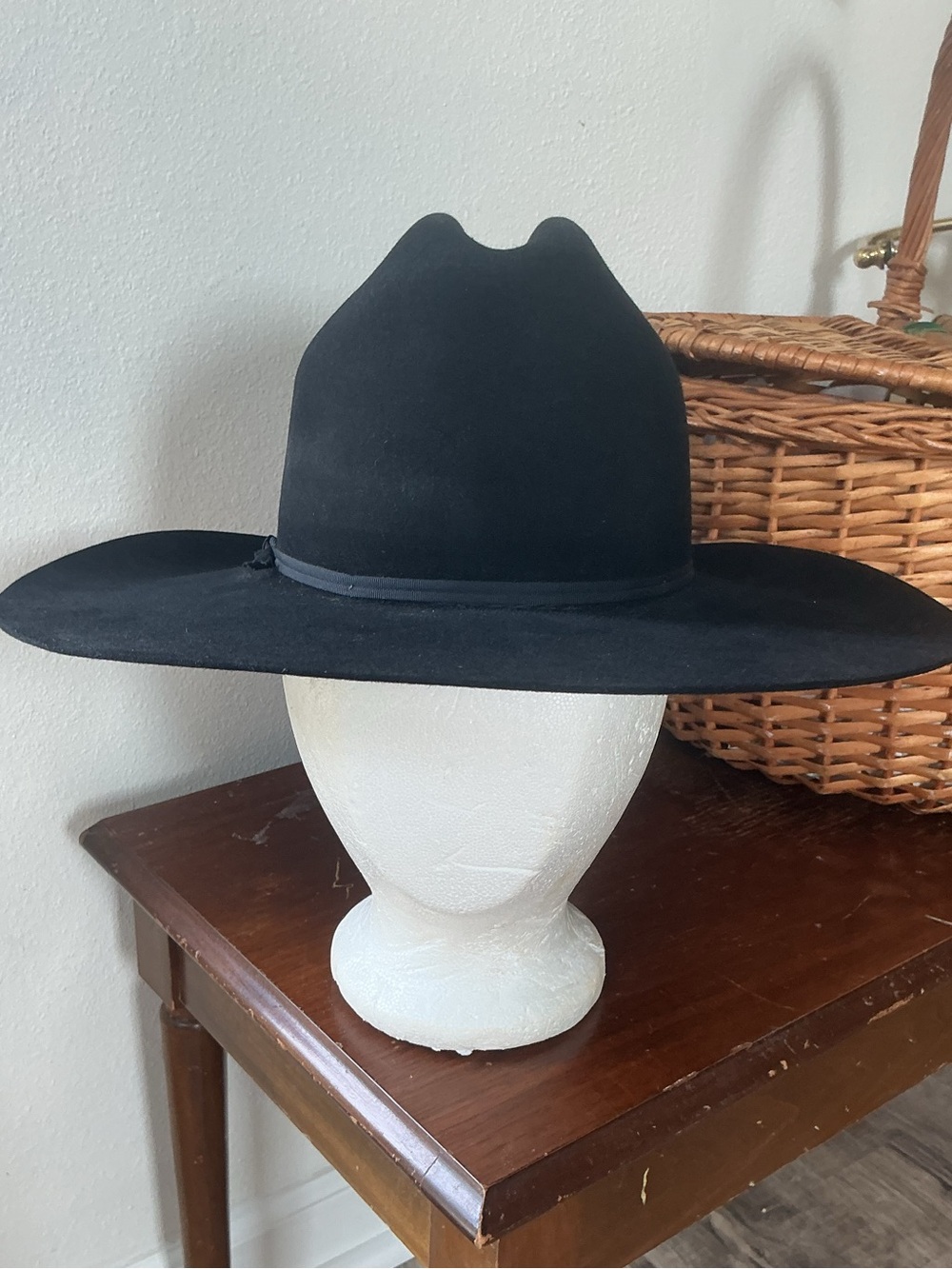 VTG Resistol Self Conforming Black Cowboy Hat 6 3/4” Fur Blend XX Rodeo USA